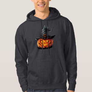 Wicked Pumpkin Witch Hat Halloween T-Shirt Hoodie