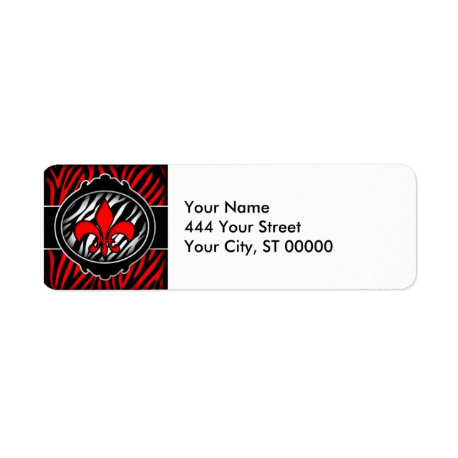 wicked red zebra fleur de lis symbol (Front)