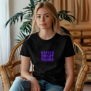 Wicked Smart Teacher purple typography T-Shirt