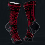 Wicked Style Black and Red Paisley Socks<br><div class="desc">Wicked style black and red paisley bandanna print premium soft quality socks. Visit my shop for the entire bandanna sock design collection.</div>