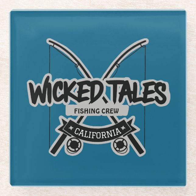 Wicked Tales Fishing Crew Glass Coaster (Front)