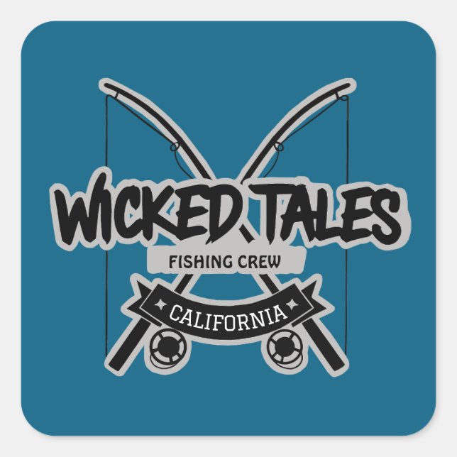 Wicked Tales Fishing Crew Square Sticker (Front)