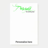 Wicked the warning label notes 4 x 6"