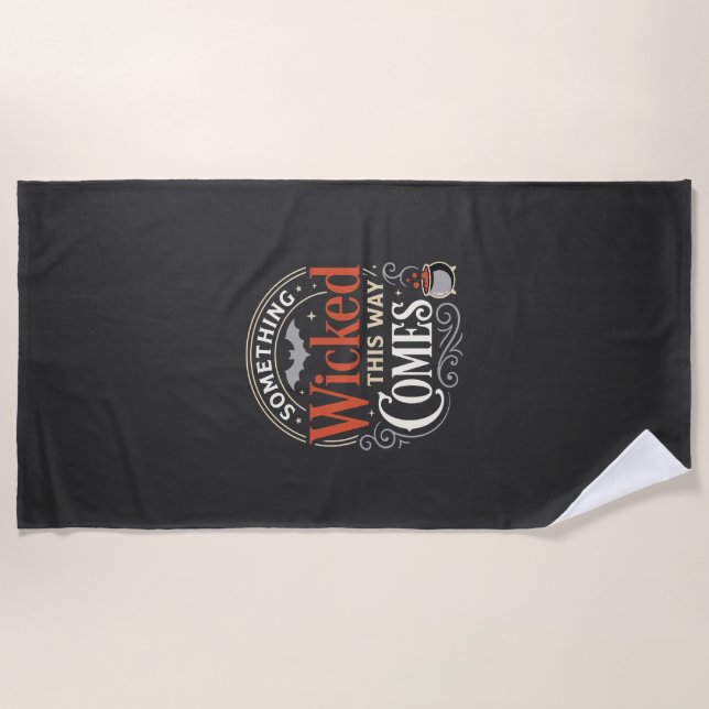 Wicked This Way Comes Halloween Design_1 Beach Towel (Front)