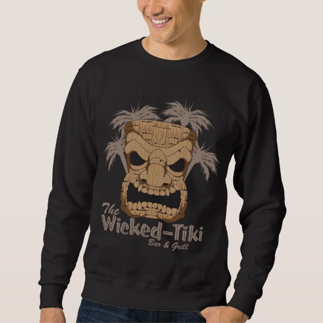 Wicked Tiki Bar Men's Dark Sweatshirt (Front)