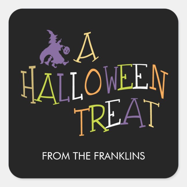 Wicked Treat Halloween Gift Tag Stickers (Front)