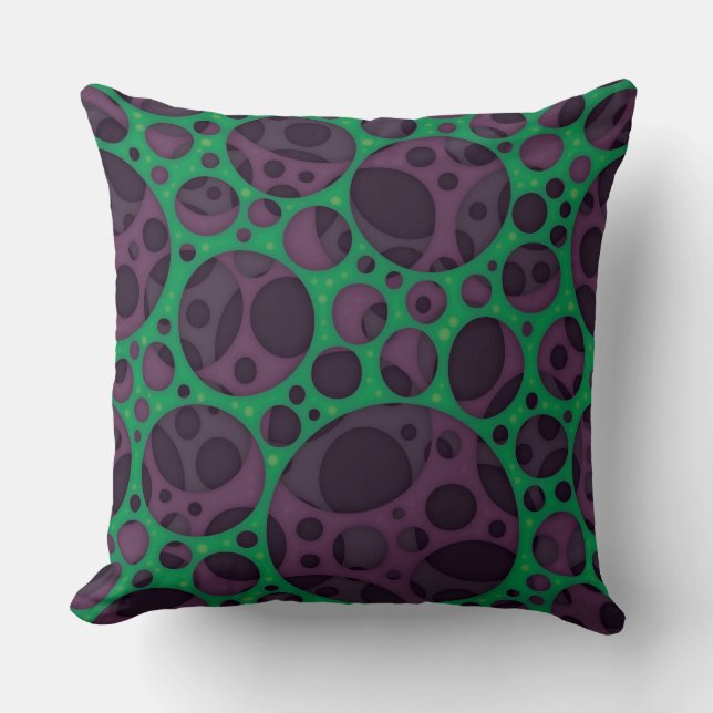Wicked Trippy Abstract Slime Holes Design Pattern Cushion (Front)