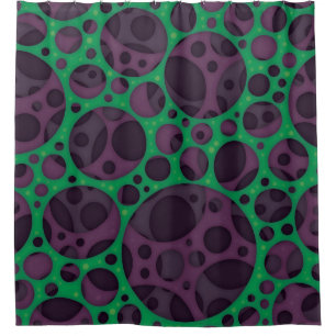 Wicked Trippy Abstract Slime Holes Design Pattern Shower Curtain