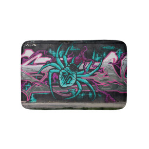 Wicked Turquoise Spider Bath Mat