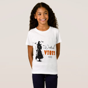 "Wicked Vibes Only" -  Halloween Black Witch –  T-Shirt