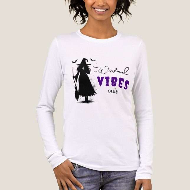 "Wicked Vibes Only" -  Halloween Black Witch –  Tri-Blend Shirt (Front)