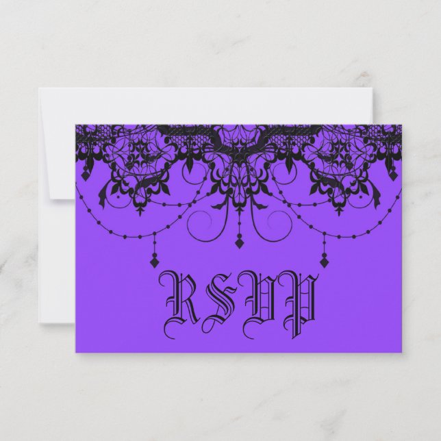 Wicked Victorian Spider Purple Halloween Rsvp (Front)
