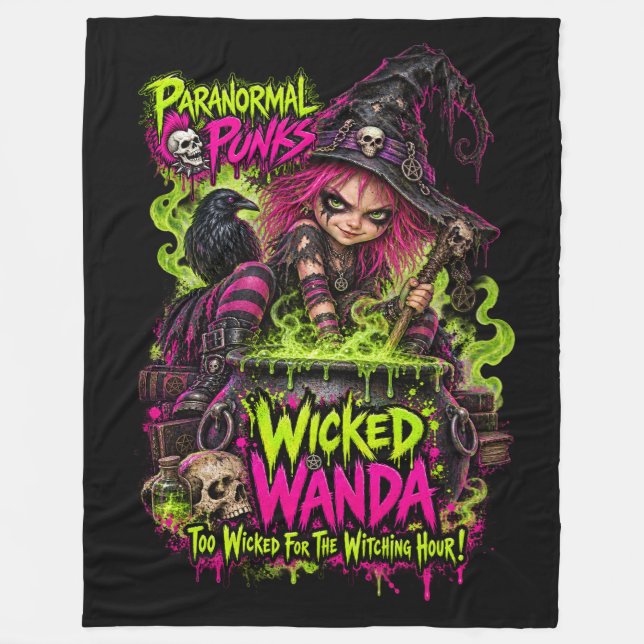 Wicked Wanda - Paranormal Punks Fleece Blanket (Front)
