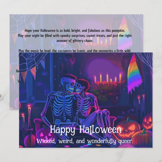 🌈🎃Wicked, Weird & Wonderfully Queer  LGBT card (Front/Back)