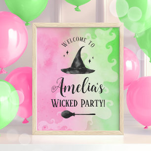 Wicked Witch Birthday Party Welcome Sign Flyer