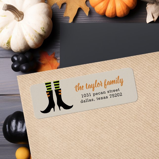 Wicked Witch Boots Halloween Address Labels (Creator Uploaded)