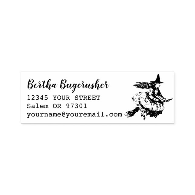 Wicked Witch Custom Name Return Address Self-inking Stamp (Design)
