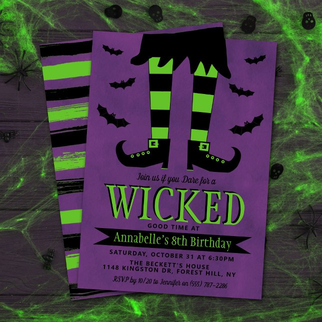 Wicked Witch Halloween Any Age Birthday Invitation (Creator Uploaded)
