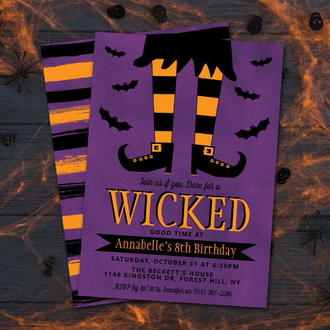 Wicked Witch Halloween Any Age Birthday Invitation (Creator Uploaded)