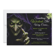 Wicked Witch Halloween Costume Party Invitation
