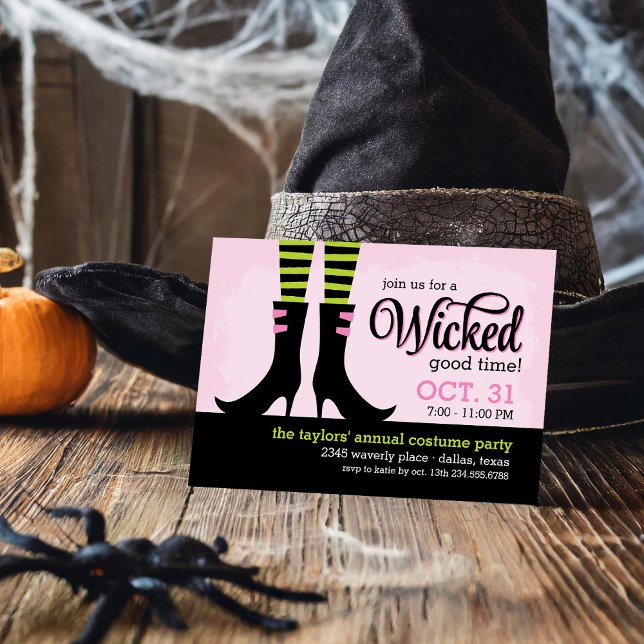 Wicked Witch Halloween Costume Party Invitation (Creator Uploaded)
