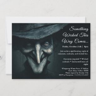 Wicked Witch Halloween Costume Party Invitation