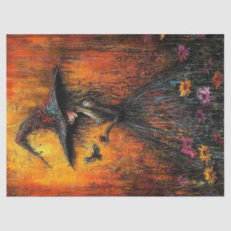 Wicked Witch in Large Hat Decoupage Tissue Paper