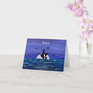 Wicked Witch Ocean Moonrise Card (Front)