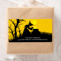 Wicked Witch Silhouette Halloween Return Address