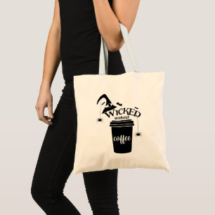 Wicked Without Coffee – Funny Witchy Coffee Lover  Tote Bag
