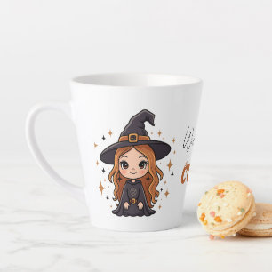 Wickedly Cute Halloween Witch   Spooky Adorable  Latte Mug