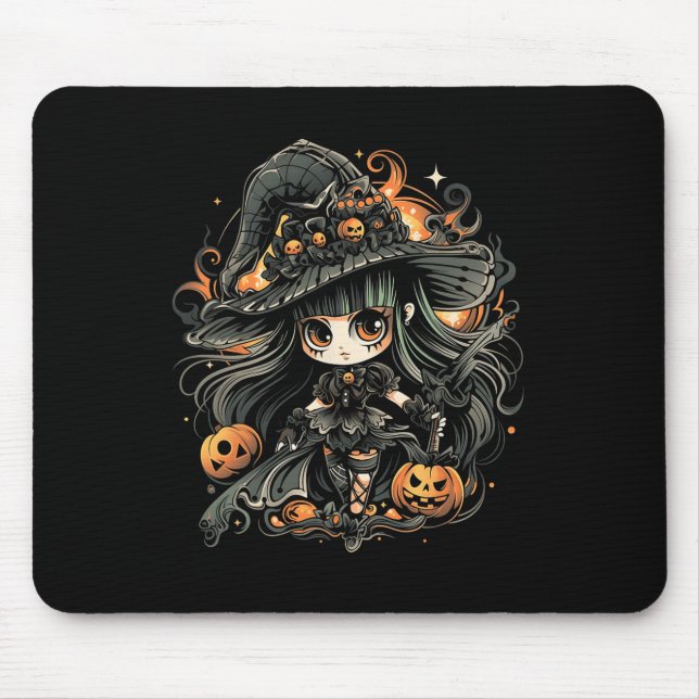 Wickedly Enchanting Halloween Witch Art  Mouse Pad (Front)