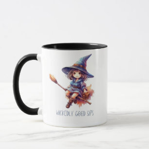 Wickedly Good Sips Cute Witch Halloween Mug
