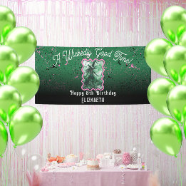 Wickedly Good Time Witch Drawing Large Birthday Banner