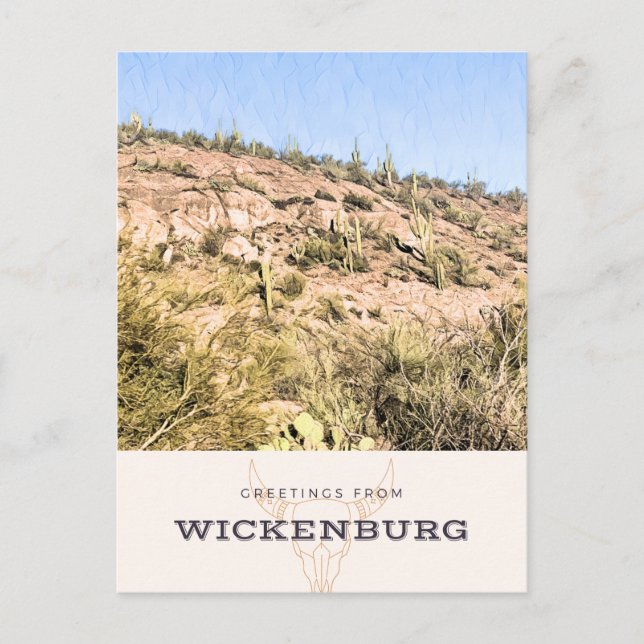 Wickenburg Painted Photograph Postcard (Front)