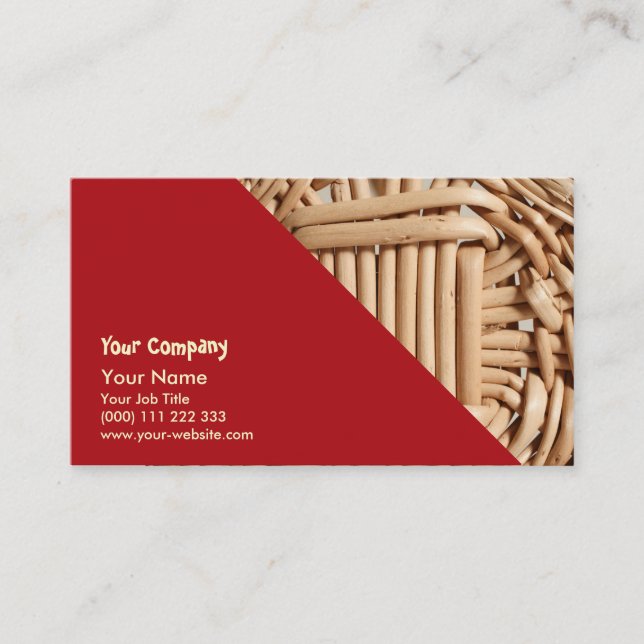 Wicker basket closeup business card (Front)