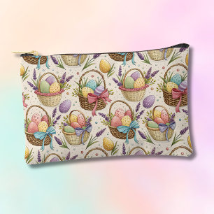 Wicker Basket Easter Eggs with Lavender Accessory Pouch