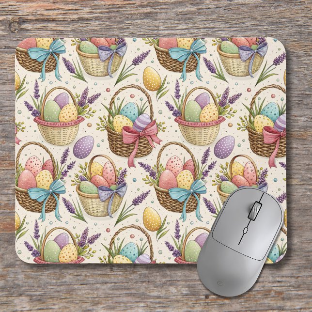 Wicker Basket Easter Eggs with Lavender Mouse Pad (Creator Uploaded)