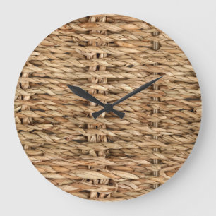 Wicker basket, high-resolution texture. large clock
