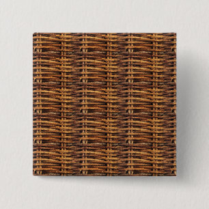 Wicker Basket Pattern 15 Cm Square Badge