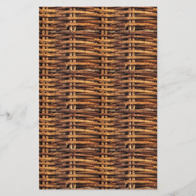 Wicker Basket Pattern Stationery (Front)