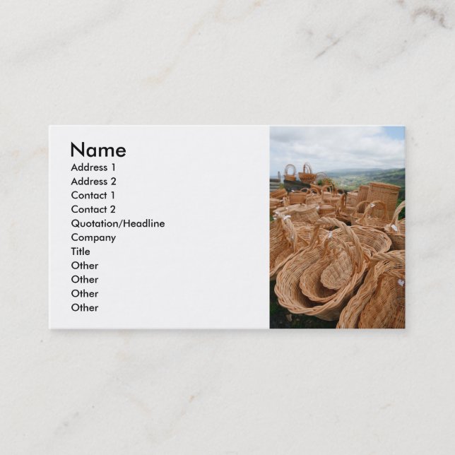 Wicker baskets business card (Front)