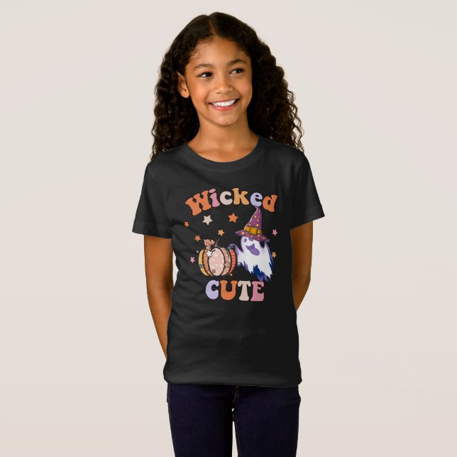 Wicker Cute Ghost Halloween T-Shirt (Front Full)