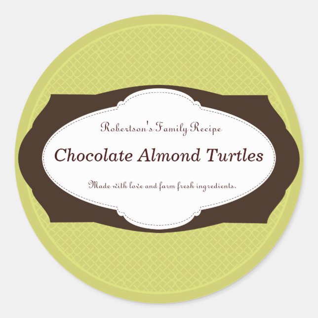 Wicker Label Jar Favour Sticker (Front)