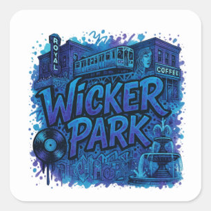 Wicker Park  Square Sticker