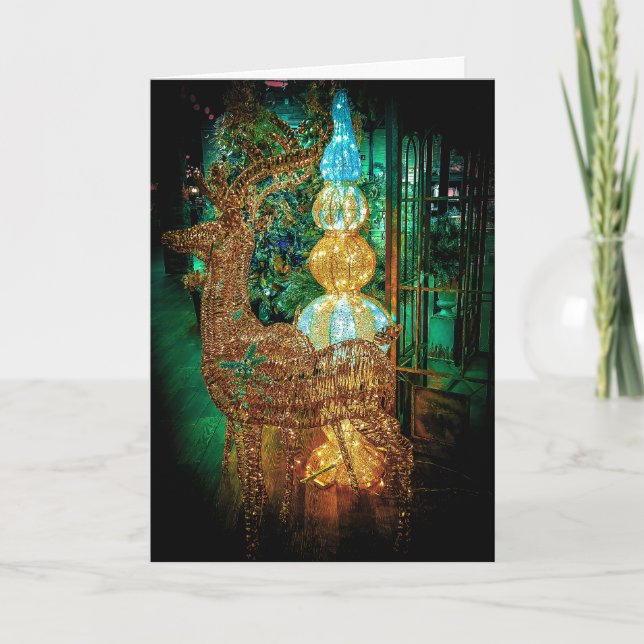 Wicker Reindeer Christmas Card (Front)