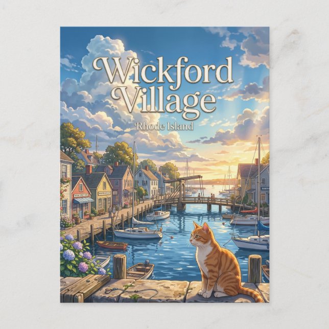 Wickford Village Rhode Island Postcard (Front)