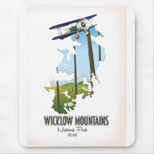 wicklow mountains national park ireland map mouse pad