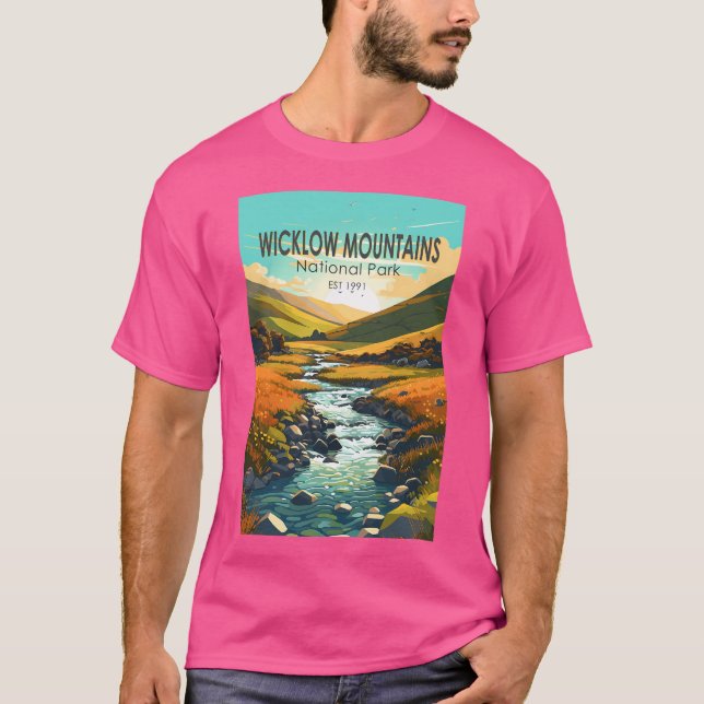Wicklow Mountains National Park River Travel Art V T-Shirt (Front)