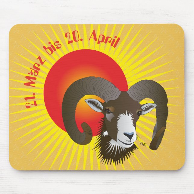 Widder 21. März bis 20. April Mauspad Mouse Pad (Front)